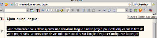 Traduction du contenu des rubriques